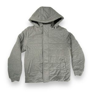 NWOT Zara Mens Grey Puffer Bomber Jacket Size XL Never Worn